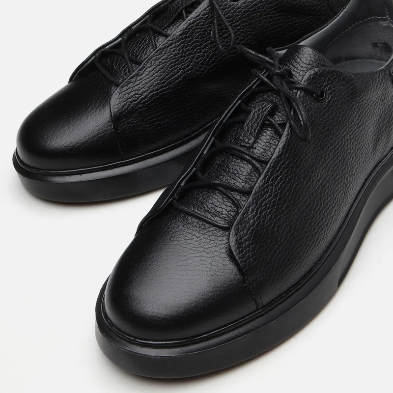Hotiç 02AYH292460A123 GENUINE Leather Black Men's Casual Shoes