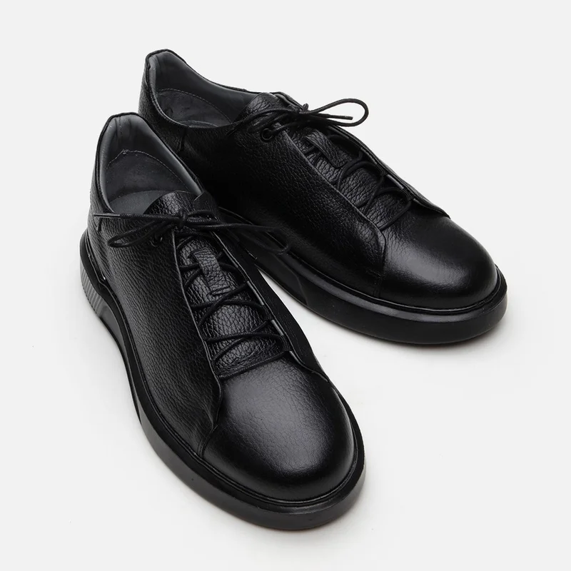 Hotiç 02AYH292460A123 GENUINE Leather Black Men's Casual Shoes