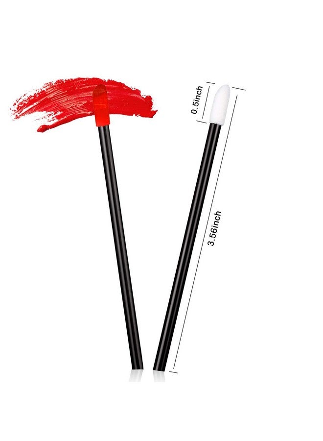 Obinhere 600Pcs Disposable Lip Brushes Make Up Brush Lip Gloss Applicators Lipstick Wands Tool Kits Lip Gloss Applicators Tester Wands (Black) (600) - Image 2
