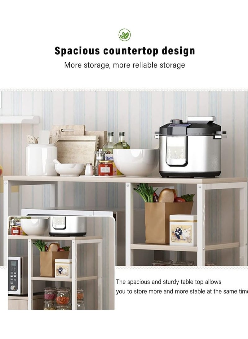 DubaiGallery 4-Tier Microwave Oven Stand Kitchen Rack with Storage Cabinet Multi Function Spice Holder for Utensils Vegetable Fruit - Image 3