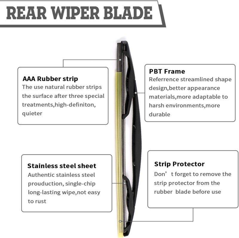 HODEE Rear Wiper Arm Blade Nut Set-Replacement for Ford Escape 2008-2012,FLEX 2009-2019,Mercury Mariner 2008-2011,Mazda Tribute 2008-2011,Back Windshield Wiper Assembly with Window Wiper Cap Cover - Image 5