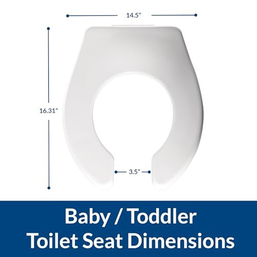 BEMIS BB955CT Commercial Heavy Duty Open Front Baby/Toddler Plastic Toilet Seat without Cover, For Schools and Daycares, White - Image 4