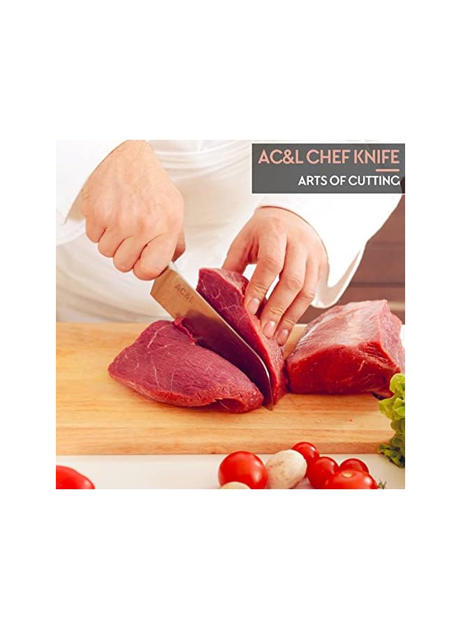 AC&L Chef Knife, 8-inch Professional Kitchen Knife, High Carbon Stainless Steel Sharp Chef's Knife with Ergonomic Handle and Gift Box for Vegetable Fruit Boneless Meat Restaurant (27.5X1.80cm) - Image 3