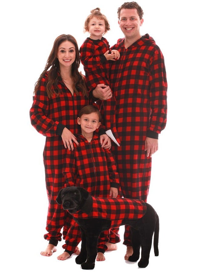 #followme Family Pajamas Buffalo Plaid Microfleece Womens Adult Onesie 6755-10195-XXL - Image 1