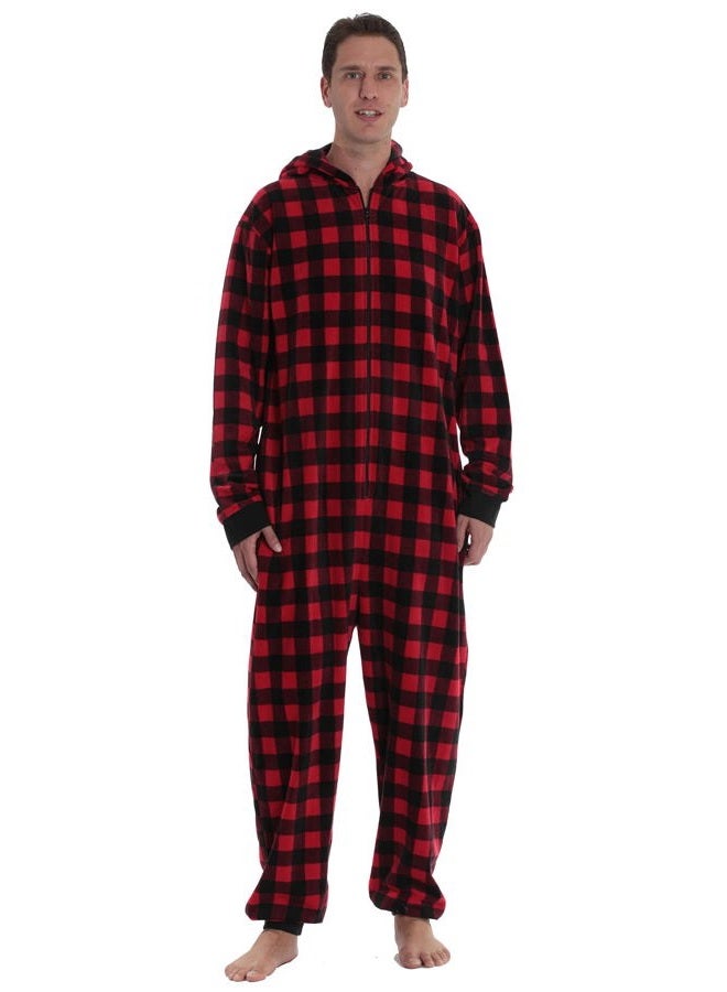 #followme Family Pajamas Buffalo Plaid Microfleece Womens Adult Onesie 6755-10195-XXL - Image 3