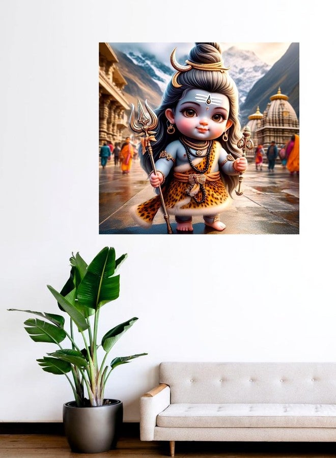 Akki World Lord Baby Shiv ji Wall Poster For Pooja Room, Kids Room, Living Room (Size - 45CM X 45CM) - Image 2