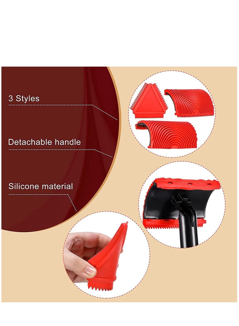 SYOSI Set Of 3 Wood Graining Set Graining Tool Set Diy Grain Painting Tool Wood Graining Painting Tool Set Rubber Empaistic Wood Texture Grain Tool For Household Wall Room Art Paint Decoration - Image 5