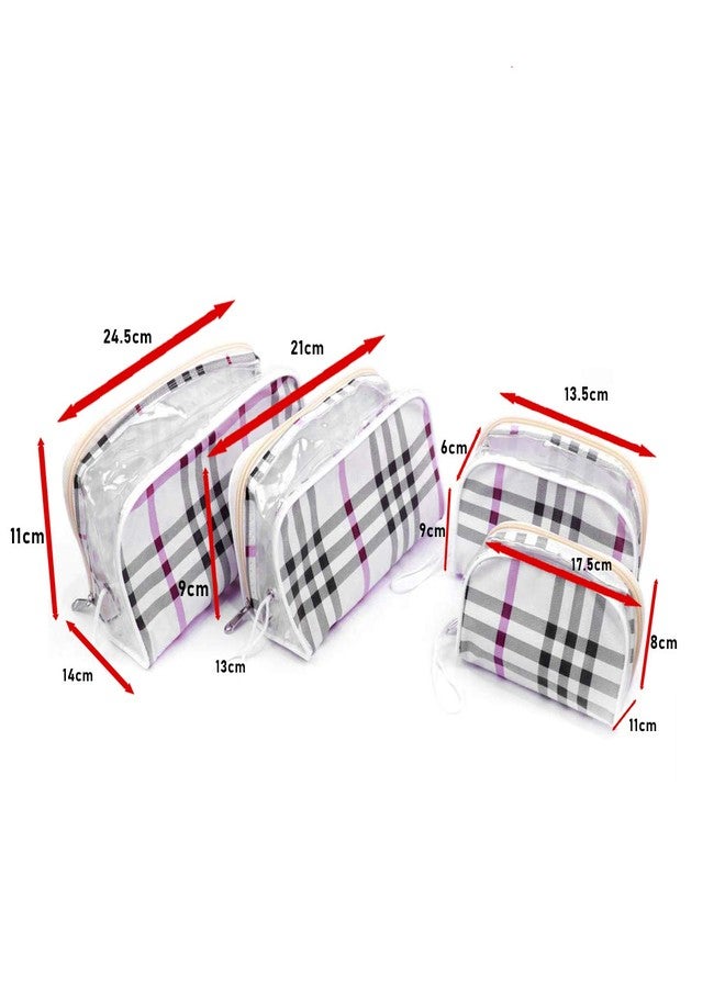 Ankit traders Multipurpose Transparent Travel Pouch Makeup Toiletry Kit Bag (Set of 4) Sizes - 24 x 14 x 11 cm - Image 2