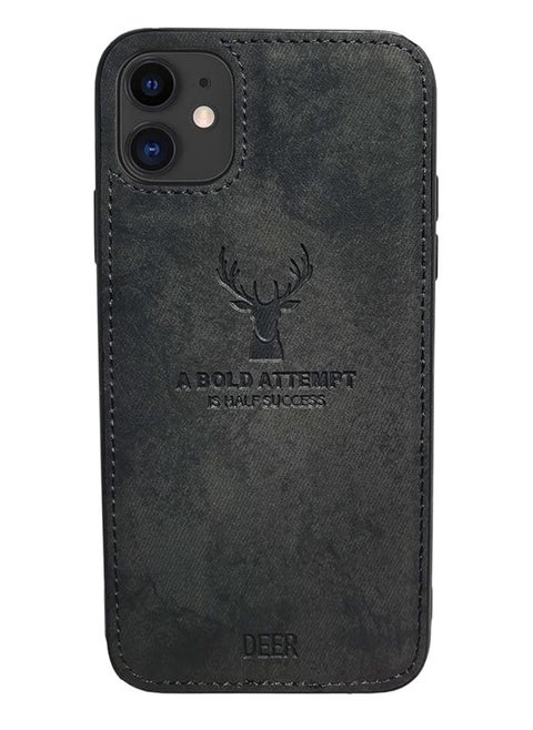 Digital Luxury Soft Texture Patterned Dirt-Resistant Anti-Shock Anti-Fingerprint Full Body TPU Case for I Phone 11 (Black)