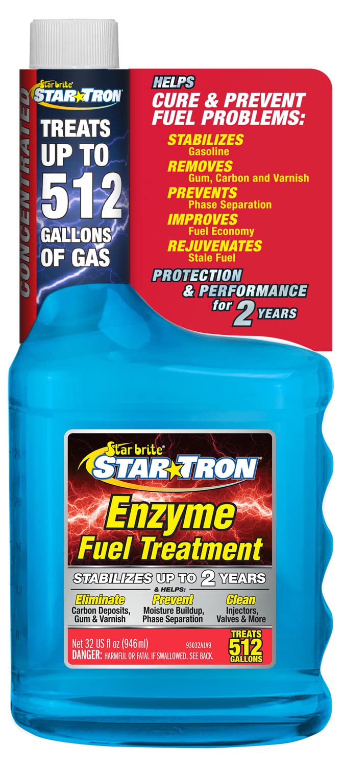 STAR BRITE Star Tron Enzyme Fuel Treatment  Concentrated Gasoline Formula  1 oz Treats 16 Gallons  32 OZ 093032