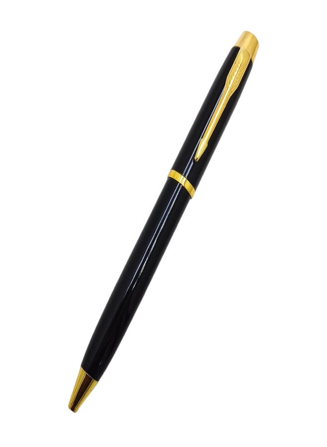 auteur Executive 288 Ball Pen Black Metal Body With Designer Gold Plated Clip Best Gift Pen For Men & Women Professional Executive Office, Nice Pens (Blue Ink) - Image 1