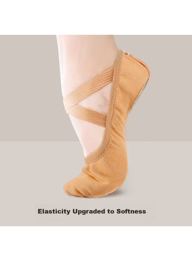 Zhiyouban Dance Shoes Adult Elastic Fabric Camel Yoga Practice Shoes Skin Color Children's Ballet Shoes For Dance Grading - Image 2