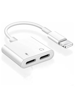 Generic Dual Lightning Splitter for iPhone,[Apple MFi Certified] iPhone Headphone Adapter 2 in 1 Dual Lightning Headphone Jack Audio + Charge Cable Compatible for iPhone 12/12 Pro/11/XS/XR/X 8  - Image 1