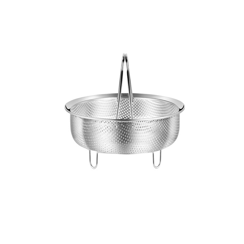 SHPii Food Grade Stainless Steel Steamer with Carrying Handle Three Legged Stand, Multifunctional Home Steamer, Essential for Healthy Cooking (5.5in) - Image 1