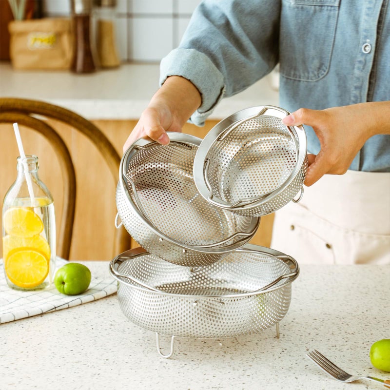 SHPii Food Grade Stainless Steel Steamer with Carrying Handle Three Legged Stand, Multifunctional Home Steamer, Essential for Healthy Cooking (5.5in) - Image 2