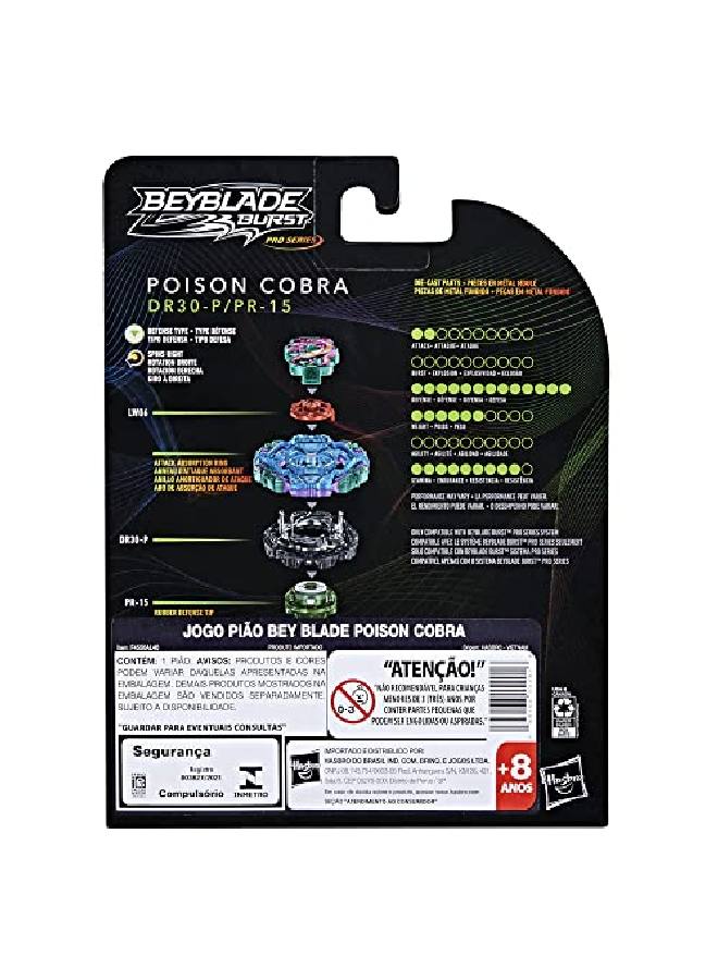 BeyBlade Burst Pro Series Poison Cobra Spinning Top Starter Pack Defense Type Battling Game Top With Launcher Toy - Image 4