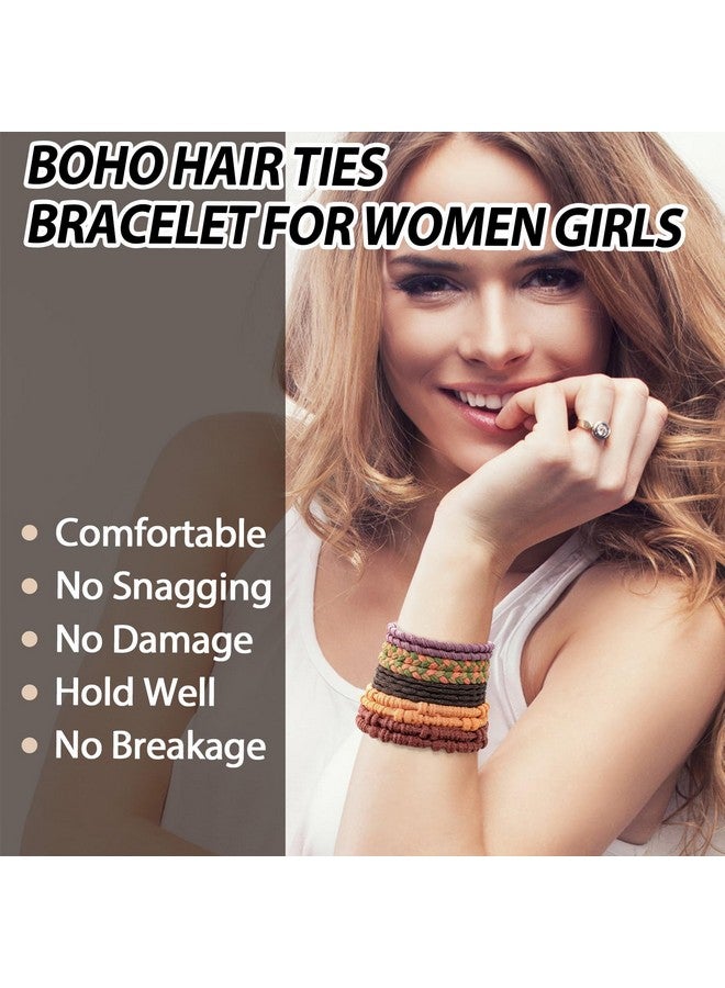 كان برنسيس سوار ربطة شعر من كانبرينسيس، 10 قطع ربطات شعر بوهو للفتيات والنساء، ربطات شعر مرنة، عصابات شعر لذيل الحصان، حامل ذيل الحصان للحياة اليومية، الرياضة، الطبخ، العمل - Image 4
