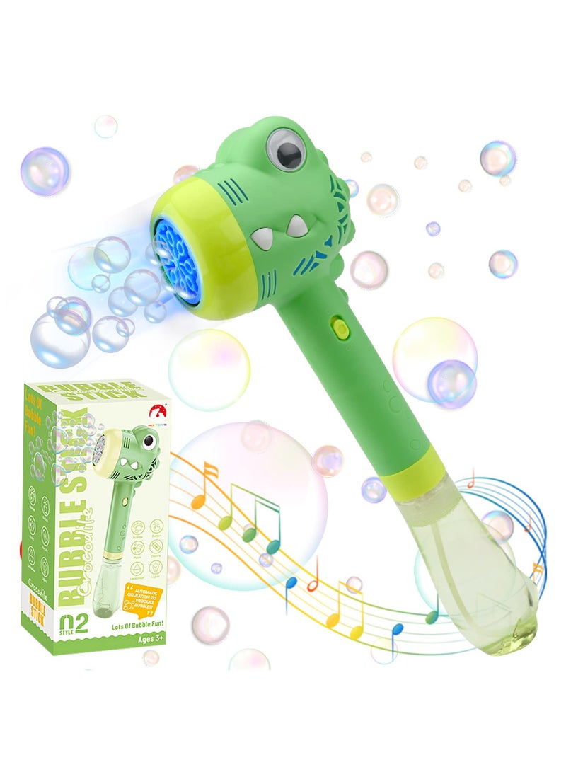 SOLARAE Bubble Gun Bubble Machin, Automatic Bubble Blaster with Bubble Solution, Musical Light Up Bubbles Making Toy Bubble Blower Bubble Maker for Wedding Kids Party Gift Garden Outdoor Activity - Image 1
