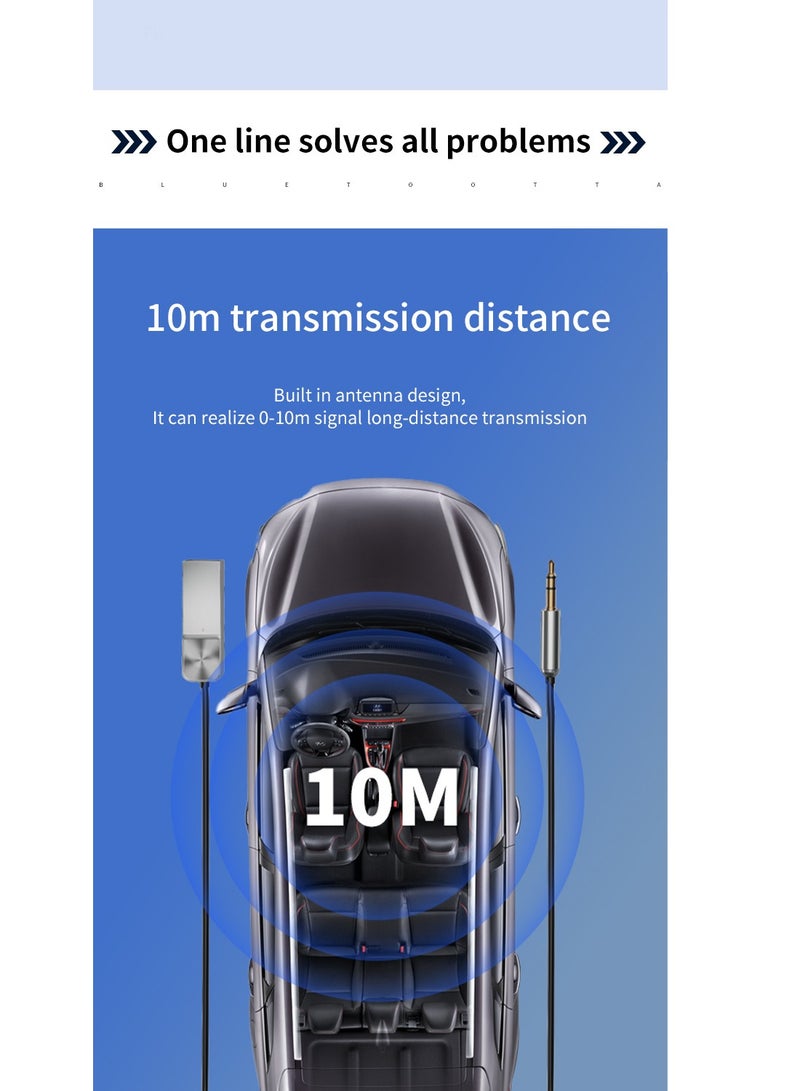 GULFLINK Electronic -Bluetooth AUXs Adapters Wireless Car Receiver USB to 3.5mm Jack Audio Music Mic Handsfree Auto Speaker Transmitters Cable T03 - Image 3