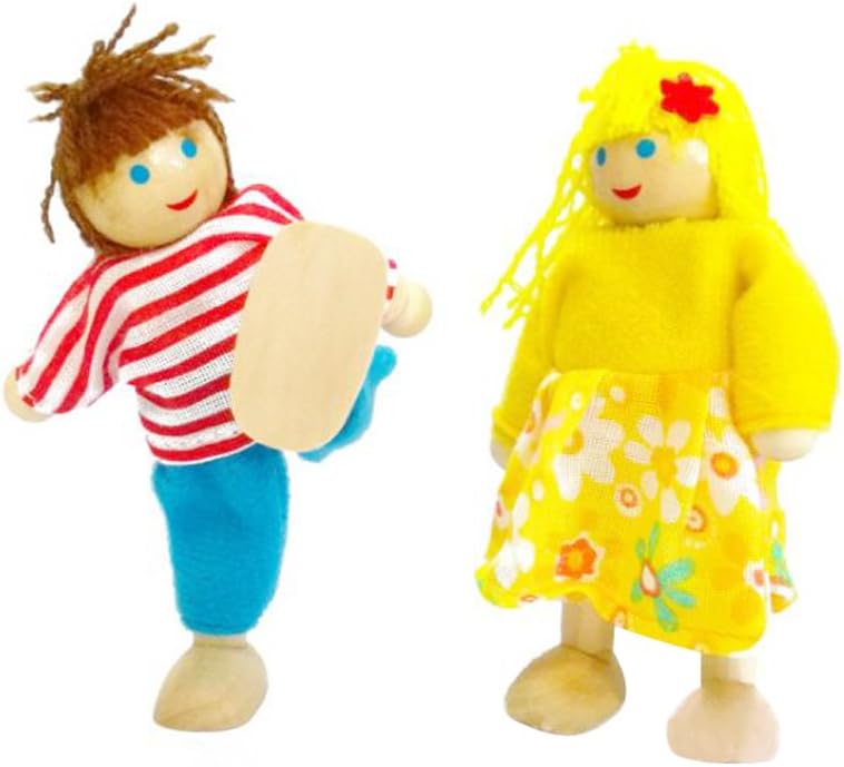 Kunhe Dollhouse Dolls Set with 2 Happy Family Dolls for Dollhouse - Image 3