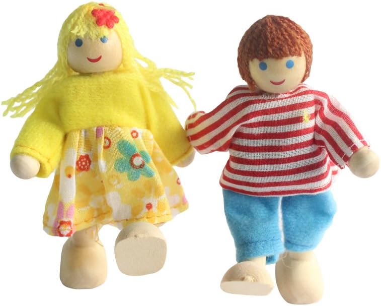 Kunhe Dollhouse Dolls Set with 2 Happy Family Dolls for Dollhouse - Image 2