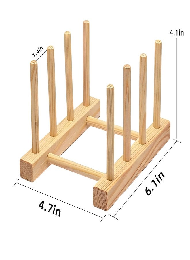 GZLT 2 Pack Bamboo Dish Rack for Kitchen Cabinet and Countertop, Plate Organizer for Cabinet, Bowls, Cups, Utensils, Pot Lids and Bottles, Cutting Board Holder Stand and Storage. - Image 2