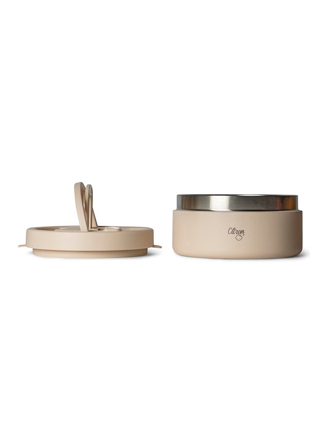 Citron Vacuum Insulated Food Jar For Kids And Adults, Bpa Free Food Thermos, Travel Hot Food Container - 400 Ml Beige  - Image 3