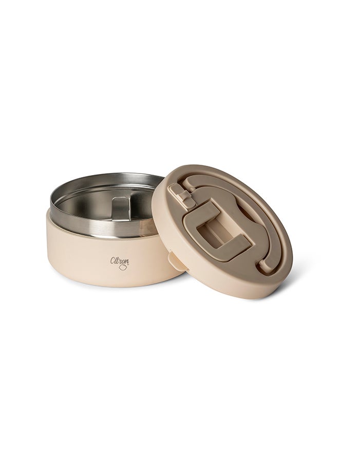 Citron Vacuum Insulated Food Jar For Kids And Adults, Bpa Free Food Thermos, Travel Hot Food Container - 400 Ml Beige  - Image 1