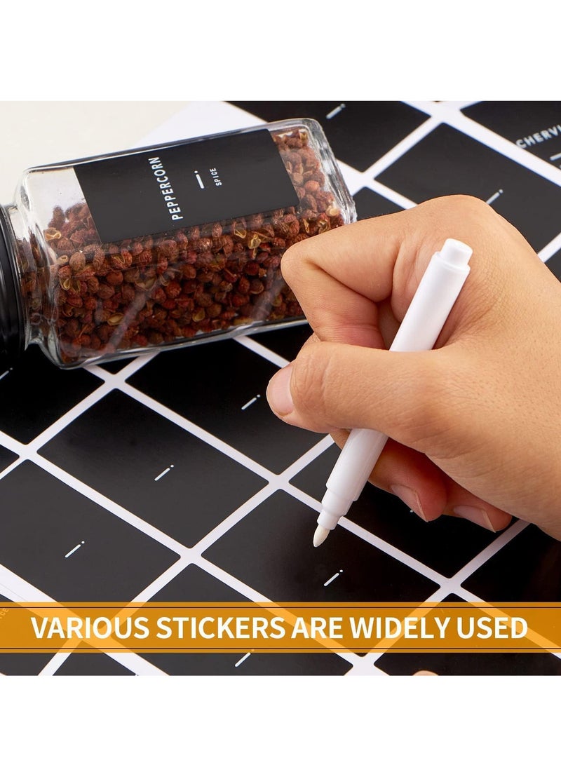 Relex Pack of 24 Spice Jars, Glass Spice Jars with Black Metal Caps and Labels, Empty Glass Spice Containers for Spice Rack, Drawer, Cabinet  - Image 4