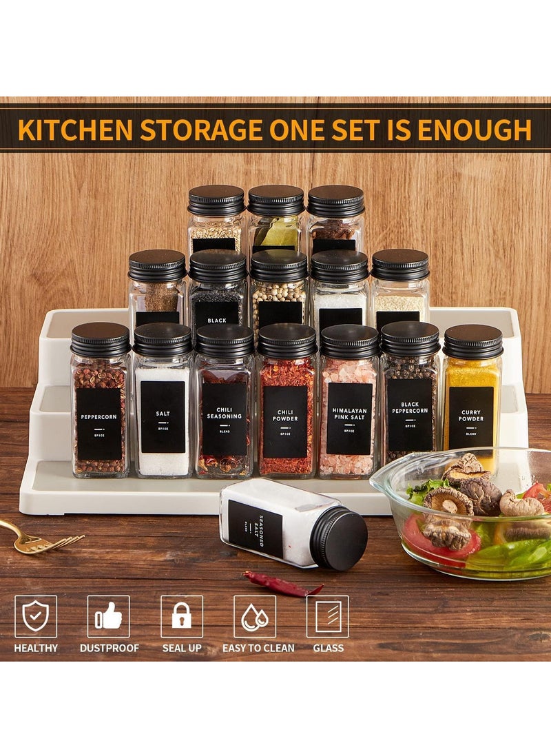 Relex Pack of 24 Spice Jars, Glass Spice Jars with Black Metal Caps and Labels, Empty Glass Spice Containers for Spice Rack, Drawer, Cabinet  - Image 5