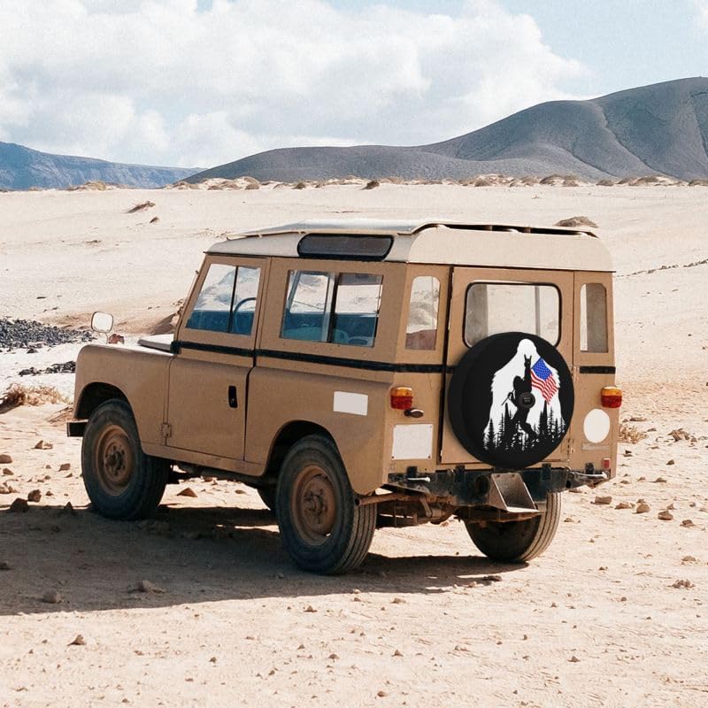 IUSCUST American Flag Camping Spare Tire Cover with Backup Camera Hole for Wrangler JL - Image 4