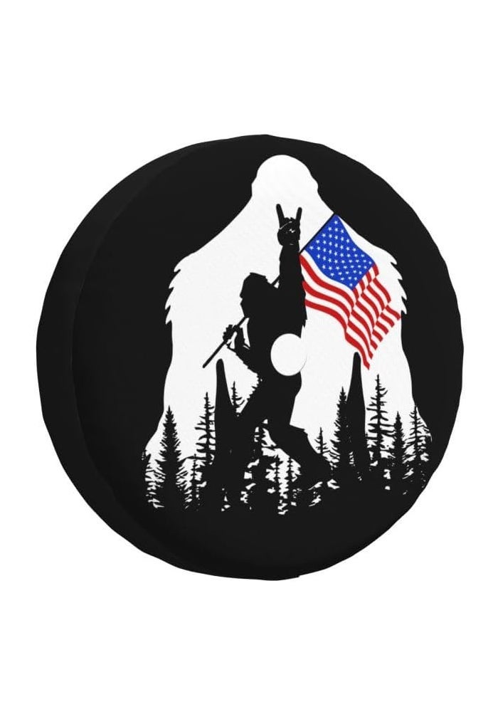 IUSCUST American Flag Camping Spare Tire Cover with Backup Camera Hole for Wrangler JL - Image 1