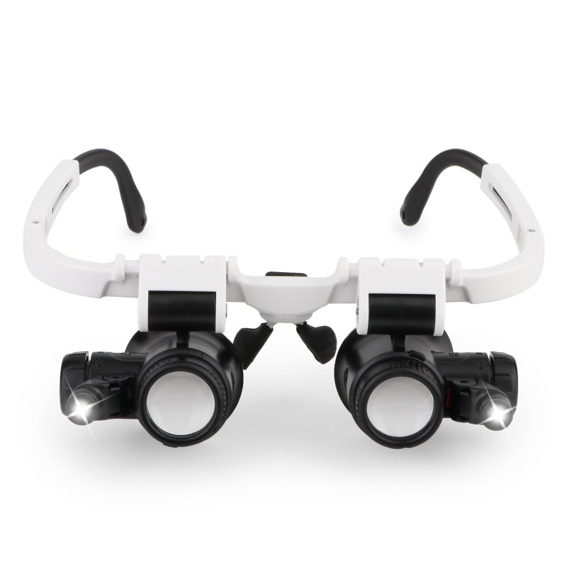 Rongon Handsfree Magnifying Glass Headband Magnifier with 2 LED Lights 8X 15X 23X Magnification Head-Mounted Loupe for Close Work, Jewelry, Jewelers, Sewing, Crafts, Hobbies, Coin, Maps, Watch Repair - Image 1