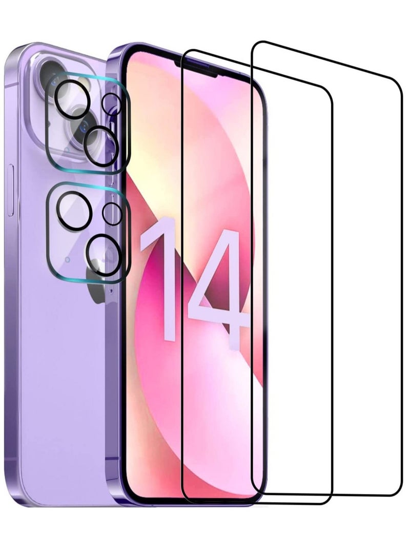 TIGER 2-Pack Tempered Glass Camera Lens Protector for iPhone 14 (6.1") – Ultra Clear, Scratch-Resistant, Anti-Fingerprint Lens Glass Cover | HD Transparency, Easy Installation, Shockproof Camera Guard  - Image 1