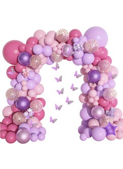 180Pcs Pink And Purple Balloon Garland Arch Kit Butterfly Baby Shower Decorations For Girl Lavender Purple Dusty Pink Star Foil Balloon For Women Birthday Bridal Shower Wedding Party Supplies - pzsku/Z8B3B291CDFAFFD903B7AZ/45/_/1697271207/923a12a9-8fb0-4c32-ad7b-5a55992403c7