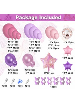 180Pcs Pink And Purple Balloon Garland Arch Kit Butterfly Baby Shower Decorations For Girl Lavender Purple Dusty Pink Star Foil Balloon For Women Birthday Bridal Shower Wedding Party Supplies - pzsku/Z8B3B291CDFAFFD903B7AZ/45/_/1697271219/07f52b01-9bf3-4301-b919-139516290938