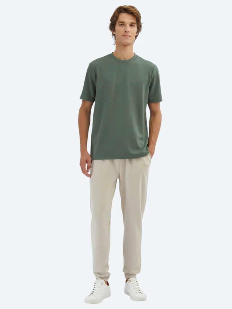 Kip Light Green Plain Crew Neck T-Shirt