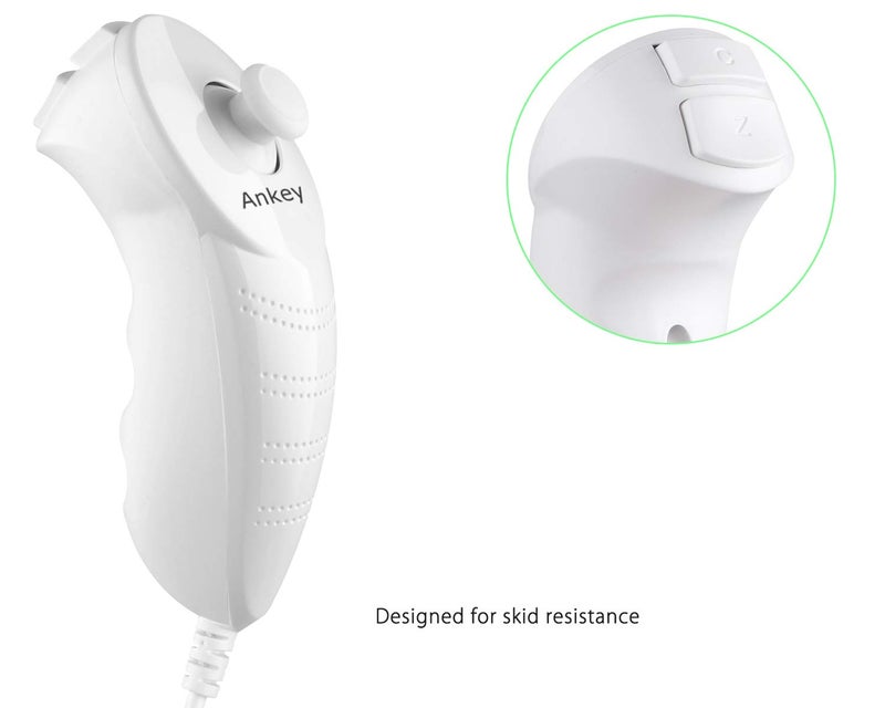 Ankey 2Packs Nunchuck Controller Remote Replacement for Nintendo Nunchuk Wii Wii U Console White - Image 4