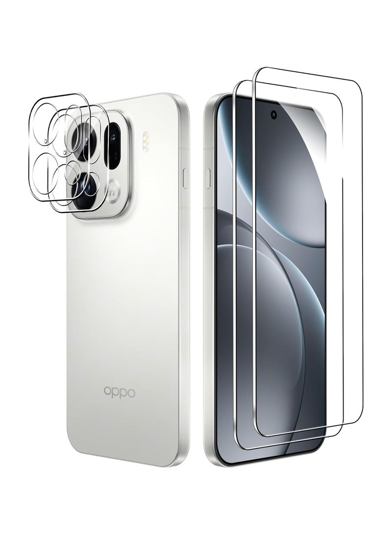 general [2+2 Pack] Screen Protector + Camera Lens Protector Compatible with OPPO Find X9 Pro 2025, 9H Hardness HD Sensitive Tempered Glass Screen Protector - Anti-Fingerprint - Image 1