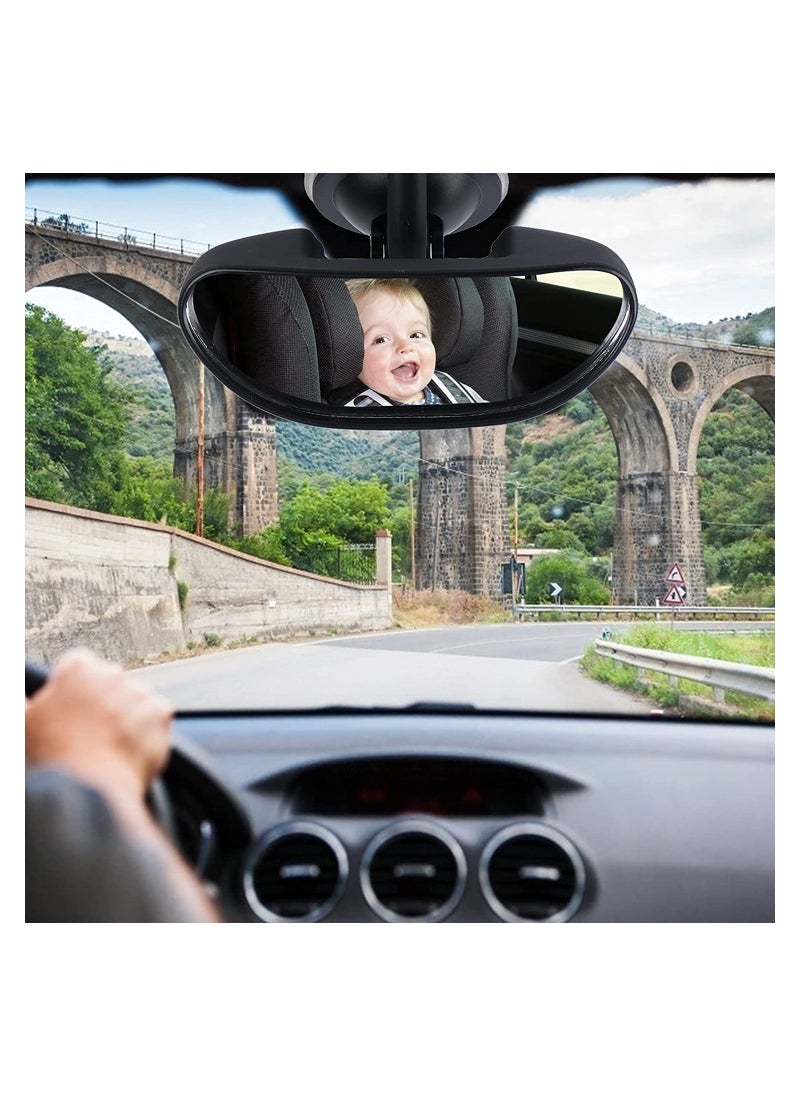 SYOSI Car Backseat Safety Mirror Baby Car Mirror for Rear View Shatterproof Baby Backseat Mirror with Suction Cup 360° Adjustable Safety Car Seat Mirror for Rear Facing Infant Clear Wide Vision  - Image 4