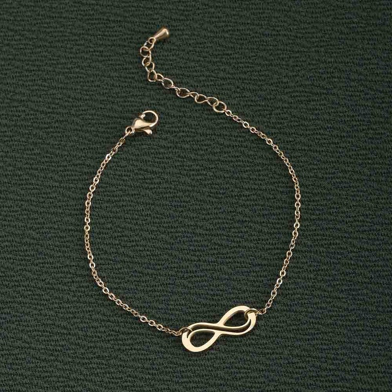 PALMONAS 18k Gold Tone Plated Infinity Charm Chain Bracelet
 for Women - Image 4