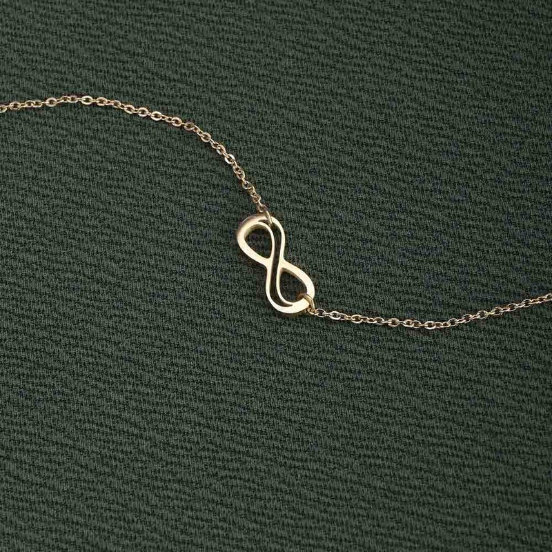 PALMONAS 18k Gold Tone Plated Infinity Charm Chain Bracelet
 for Women - Image 3