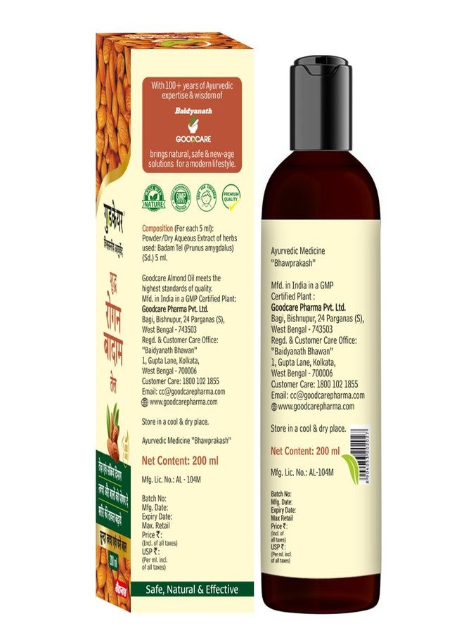GOOD CARE GOODCARE Rogan Badam Oil 200ml | Pure Ayurvedic Almond Oil for Hair & Skin | Natural Moisturizer | No Mineral Oil or Color | Healthy Glow & Nourishment - Image 2