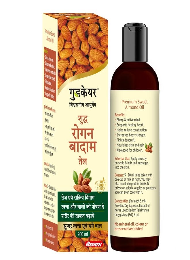 GOOD CARE GOODCARE Rogan Badam Oil 200ml | Pure Ayurvedic Almond Oil for Hair & Skin | Natural Moisturizer | No Mineral Oil or Color | Healthy Glow & Nourishment - Image 3