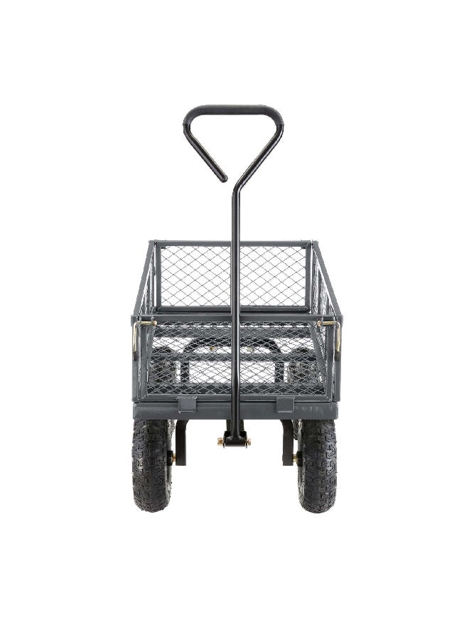 7002866 عربة للأدوات من الفولاذ عالي الجودة بأربع عجلات بإطارات تعمل بالهواء المضغوط أسود ورمادي 600 رطل - Image 3