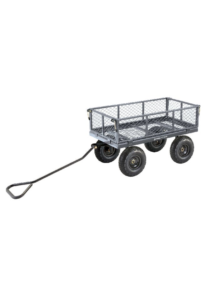 7002866 عربة للأدوات من الفولاذ عالي الجودة بأربع عجلات بإطارات تعمل بالهواء المضغوط أسود ورمادي 600 رطل - Image 5