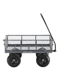 Gorilla 4-Wheels High Quality Steel Pneumatic Tire Utility Cart Black and Grey 600 Pound 7002866  - Image 2