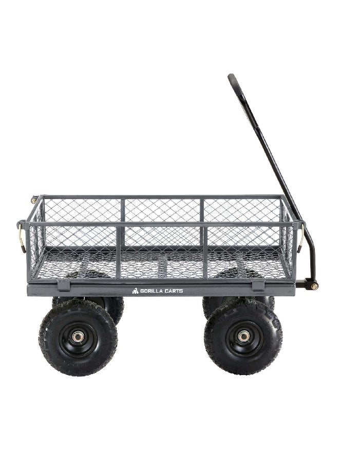 7002866 عربة للأدوات من الفولاذ عالي الجودة بأربع عجلات بإطارات تعمل بالهواء المضغوط أسود ورمادي 600 رطل - Image 2