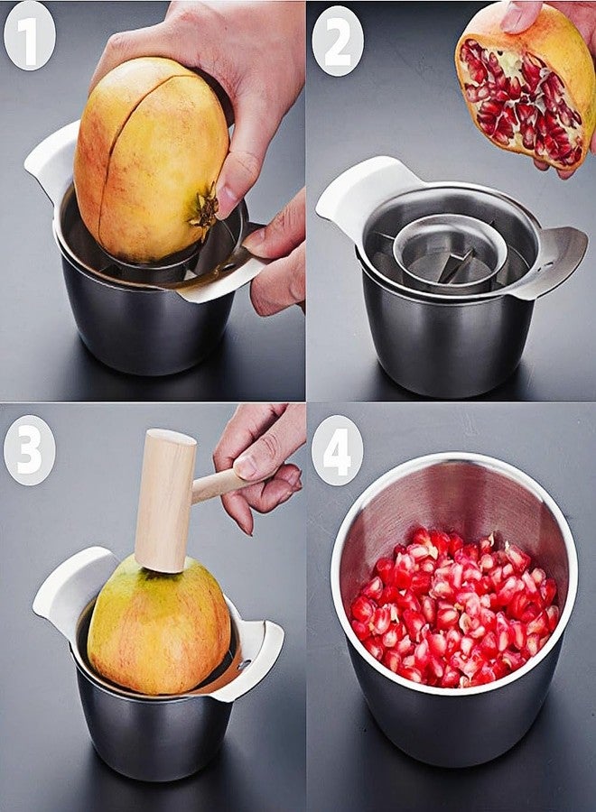 LUCKYLIGHT Upgrade Stainless Steel Pomegranate Peeler, Pomegranate Seed Remover, Silver - Image 3