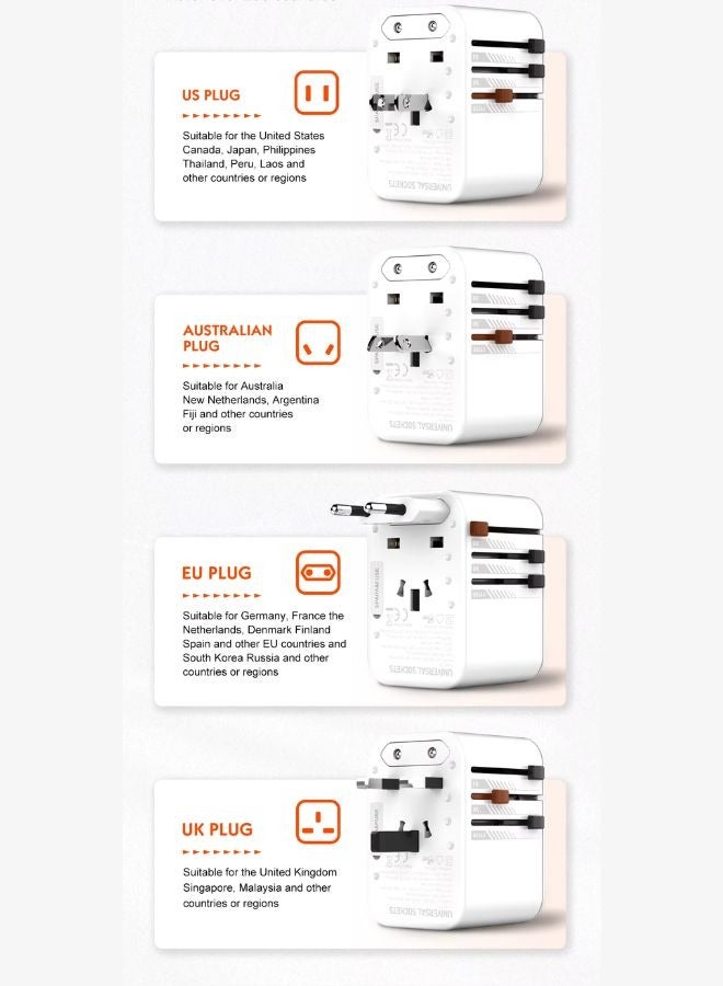 LDNIO Universal Travel Adapter 45W International Plug Adapter With USB 2 Type C Fast Charging All In One Worldwide Wall Charger UK US AUS EU  - Image 3